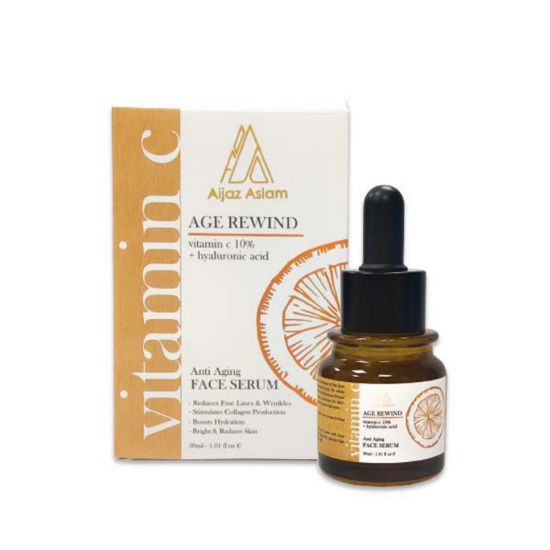 Hemani Age Rewind Face Serum With 10% Vitamin C & Hyaluronic Acid Aijaz ...